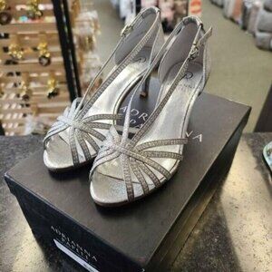 Adrianna Papell Women's Judy Embellished Heels, Silver, Size 6